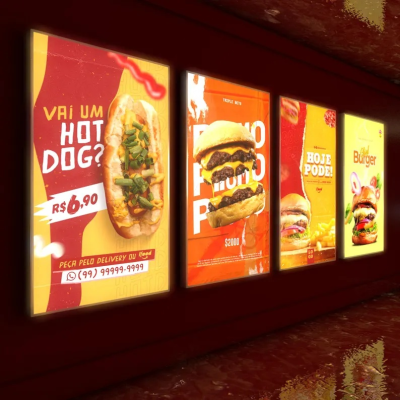 Custom Ultra Slim LED Light Box Aluminum Profile Hanging Advertising Lightbox
