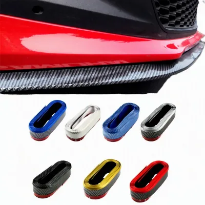 Universal Small Car Front Lip Anti-Collision Strip Bumper Modification Carbon Fiber Front Lip Rubber Strip Exterior Accessories