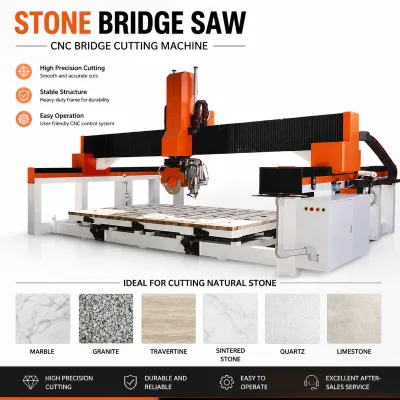 30% Discount 1632 Easy Operation Bridge Saw Machine 3500mm New Operators Quickly Master Stone Slab Cutting