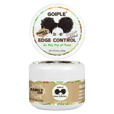 Private Label 250g Natural Coconut Scent Edge Control Wax With Olive Oil Nourishing Moisturizing Styling Strong Hold Gel for 4c
