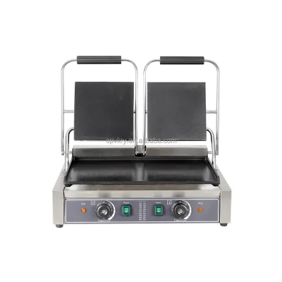 3.6kW Electric Double-Headed Full Flat Press Mini Waffle Maker Sandwich Toaster Grill for Hotels and Outdoor Use