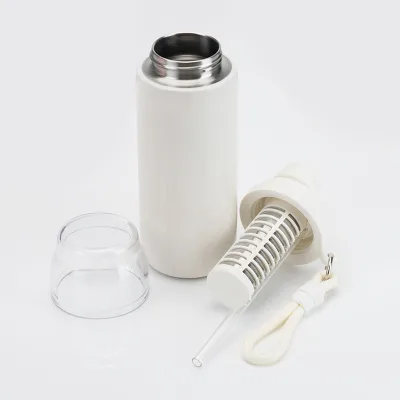400ml OEM/ODM Water Filter Bottle 316 Stainless Steel Dual Drinking Water Filter Bottle Alkaline Replaceable Filter Bottle