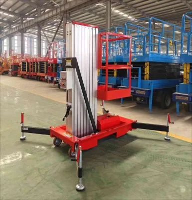 6m-10m Electric Lifting Platform Mobile Vertical Hydraulic Aluminum Alloy Lift Single Mast Aerial Working Platform