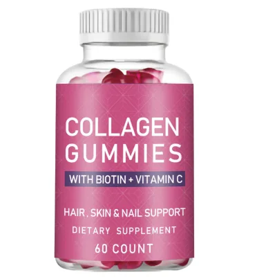 Manufacture Supply Collagen Gummies Customization logo Fruits Flavors Low-Fat 60 Count Gummy Gummies Collagen Supplement