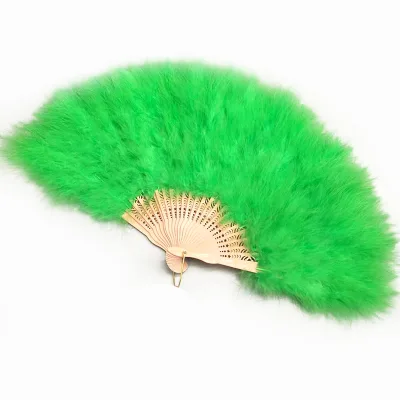 High Quality Big Feather Hand Fan Waterfall Ostrich Turkey Feather Fans