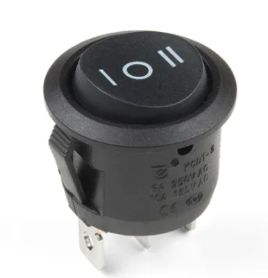 Factory Direct Sale 20mm Diameter 3 Position 3 Way Rocker Switch 6A 250VAC 10A 125VAC Rated SPDT ON-OFF-ON Rocker Switch