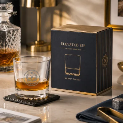 Bead Dot Based Whiskey Glass Personalized Heavy Base Rock Glass Premium Old Fashioned Tumbler for Bourbon, Scotch, Men's Gif