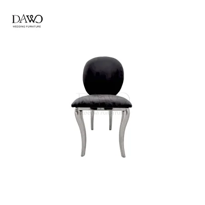 Luxury Dark Gray Velvet Dining Chair Curved Stainless Steel Legs Durable Modern Chair for Restaurant Hotel Outdoor Living Room