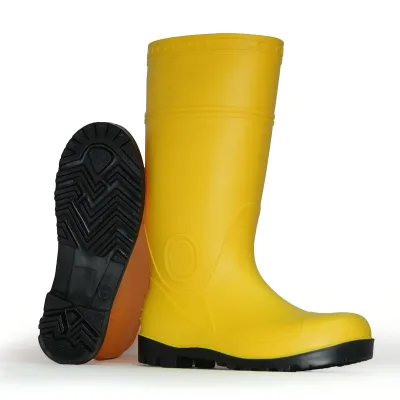 High Quality Men's PVC Black Rain Boots Waterproof Rubber Outdoor Boots Safety Features Anti-Slippery Breathable Lining Nylon
