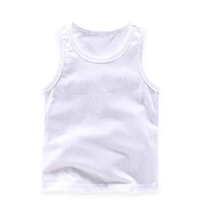 2022 Casual Vest Solid Sleeveless Children Summer Singlet  for Girls and Boys Kids Cotton Clothes Tank Top