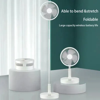 Hot Selling Portable Rechargeable 8 Inch 2 in 1Power Bank Function Stand Foldable Folding Table Fan