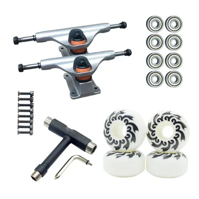 Professional Long Board Truck Set Double Kick Skateboard Side Nut High-Speed Bearing Universal Skat Accessories Skateboards