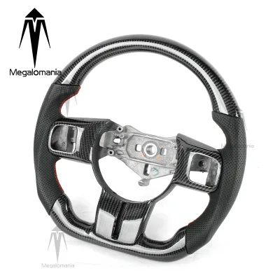 2011-2018 Black Gloss Carbon Fiber Steering Wheel With LED's for jeep Wrangler JK JKU