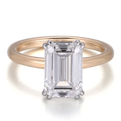 Top Craftmanship VVS1 DEF Lab Grown Diamond 10k Yellow Gold Solitaire Rings Custom for Woman Lab Grown Emerald Ring