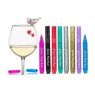 Panic Buying Easy Dry 8 Pack Metallic Color Wine Glass Marker Pen