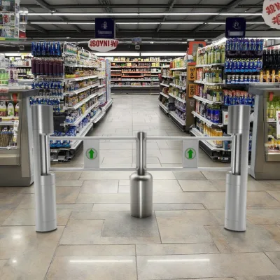 CHISUNG Full Automatic Park Supermarket Security Entrance Free Open Swing Barrier Gate