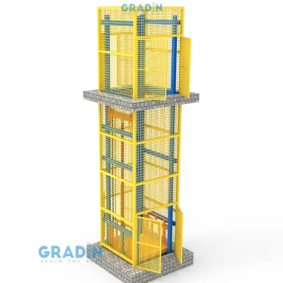 Outdoor Fully Caged 3 Floor Hydraulic Cargo Lift