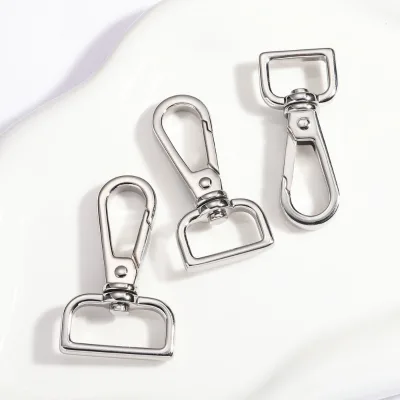 Stainless Steel Luggage Accessories Square Tail Snap Swivel Snap Silver Metal Keychain Accessories Hooks for Luggage Accessories