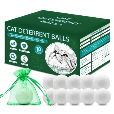 Cat Deterrent Outdoor 12 Pack Natural Cat Deterrent Balls with Peppermint Oil Keep Cats Away Prevent Scratching Chewing & Peeing