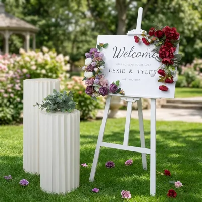 Wedding Vintage Modern Professional New Arrival Elegant Detachable Artificial Silk Floral Welcome Card Corner Garland Bouquet