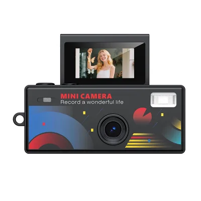 Mini HD Digital Camera with 0.96" Flip Screen Portable Wearable Keychain Camera for Selfie, Travel, and Vlogging