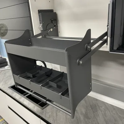 Soft Close Pull Down Overhead Cabinet Storage  2 Tier Wall Cabinet Unit