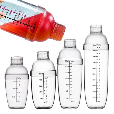 1000ml Kitchen Champagne Beverage Mixer Shaker Bottle Bar Bartender Tool Fruit Juice Mix Cup PC Plastic Martini Cocktail Shaker
