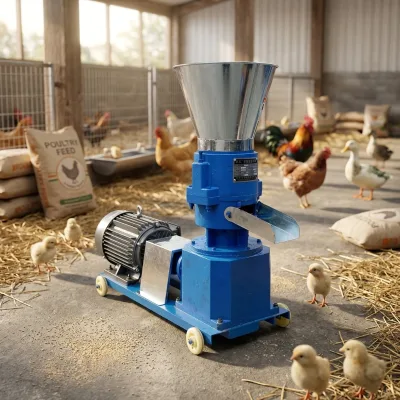 New Automatic Stainless Steel 220V Small Animal Feed Pellet Machine Diesel/Gasoline Engine for Processing Mixed Grain Feed Farms