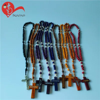 Religious Simple Design Different Color Cheap Catholic Wooden Rosary