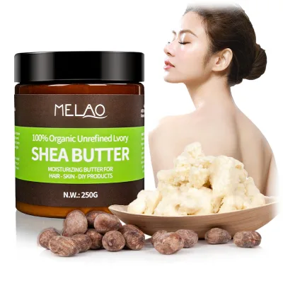 MELAO Raw African Organic Ivory Pure Shea Butter for Natural Skin Care, Hair Care Shea Butter 16 oz Factory OEM