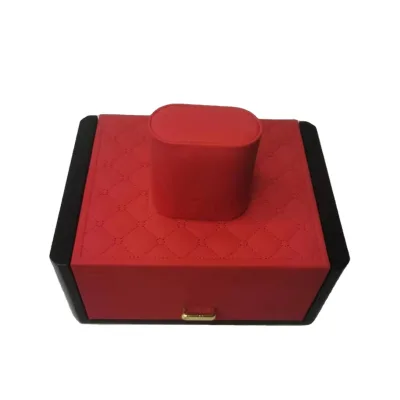 Custom Logo Luxury PU Leather Boxes Metal Case Watch Storage Wooden Watch Boxes and Cases