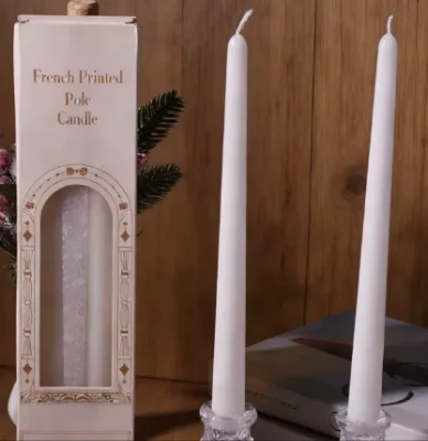 Wholesale China White Long Taper Wedding Candles-Dripless Smokeless Paraffin Wax for Glass Vases-Factory Price