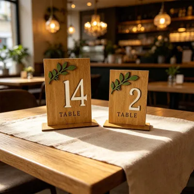 Wedding Banquet Table Number Card Hotel Banquet Modern Design Wooden Table Number Plate