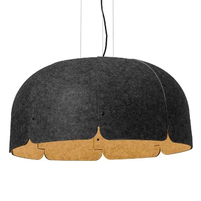 Modern Nordic Acoustic Pendant Lamp with Grey Felt Lampshade Decorative Chandelier Light for Restaurant and Living Room