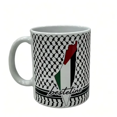 LANGKUO Minimalist Sublimation Blanks 11oz Dishwasher & Microwave Safe Ceramic Mugs with Logo for Beer Coffee Wholesale