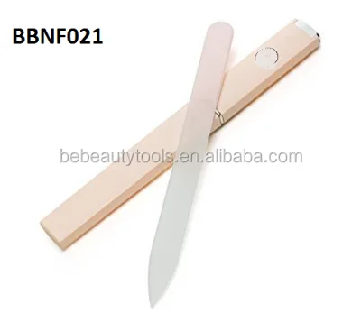 Custom Logo Personalized Premium Glass Nail File with Case Crystal Nail File for Natural and Acrylic Nails