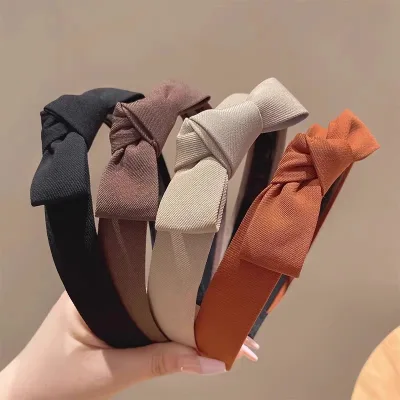 Korean Minimalist Anti-Slip Bow Headband with Teeth Elegant Headband Hair Accessory