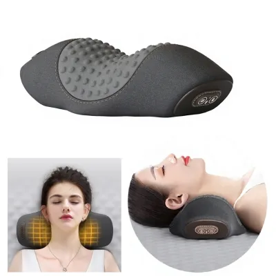Plug-in Use Musical Cervical Pillow with Timing Control for Neck Support Massage Cervical Spine Aid Traction Cylindrical Shape