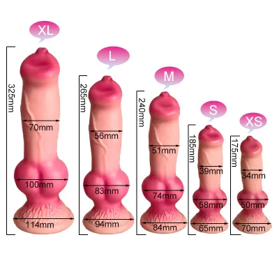 XS-XL Realistic Animal Wolf Dog Penis Dildos Anal Plug for Woman/Man Masturbation