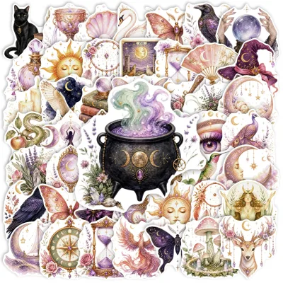 50Pcs Retro Magic Witch Graffiti Stickers for Girls Witchcraft Aesthetic Sticker