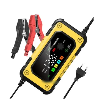 Motorcycle car battery charger 12V 7A fast lead acid and lifepo4 Universal 12 volt battery charger for 4AH-120AH battery