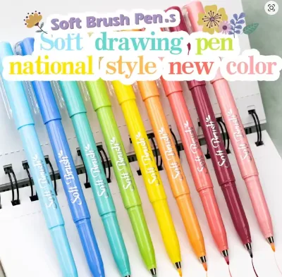 Soft Brush Tip Marker Pens Artist Markers Brush Pens Hand Lettering Calligraphy Retro Colors for Journaling Drawing