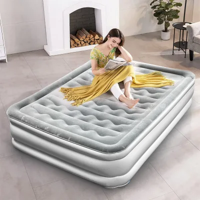 Built-in Foot-pump Blow up Furniture Set king Size air Inflatable Bed Mattress for Bedroom Indoor