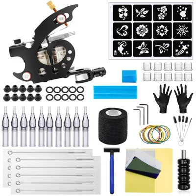 TRUE STAR Coil Tattoo Machine Kits Complete Tattoo Guns Set with Tattoo Power Supply Needles