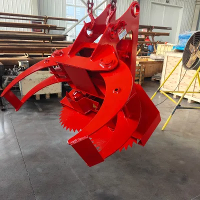 Japanese Style Log Grapple Steel Grab Bucket Clamp Hydraulic Shear Excavator Attachments Factory Custom Available