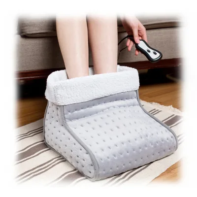 220v Best Heating Vibrating Relax Foot Warmer Massage Shoes Slippers Warm Cold Feet