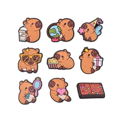 New Arrival Luxury PVC Unisex Shoe Charms Set Designer Inspired Accessories Capybara Clog Charm