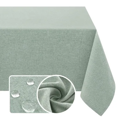 Microfiber Textured Square Tablecloth 54x54 Waterproof Decorative Spill-Proof Linen Look Cover Party Extra Soft