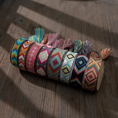 Bohemian Friendship s Adjustable Wristbands Braided Handmade Wrap Boho  Adjustable Woven Charm Tassel