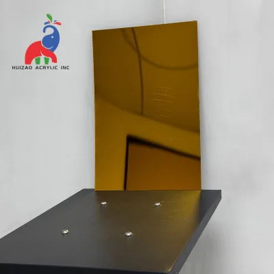 Gold Mirror Acrylic Sheet 3mm PMMA PE Material Laser Engrave Sign Board for Advertising Light Cutting Available